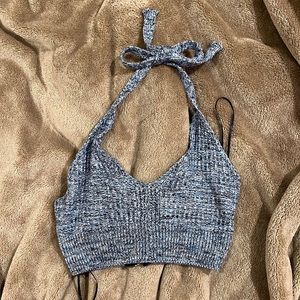 Knit halter crop top